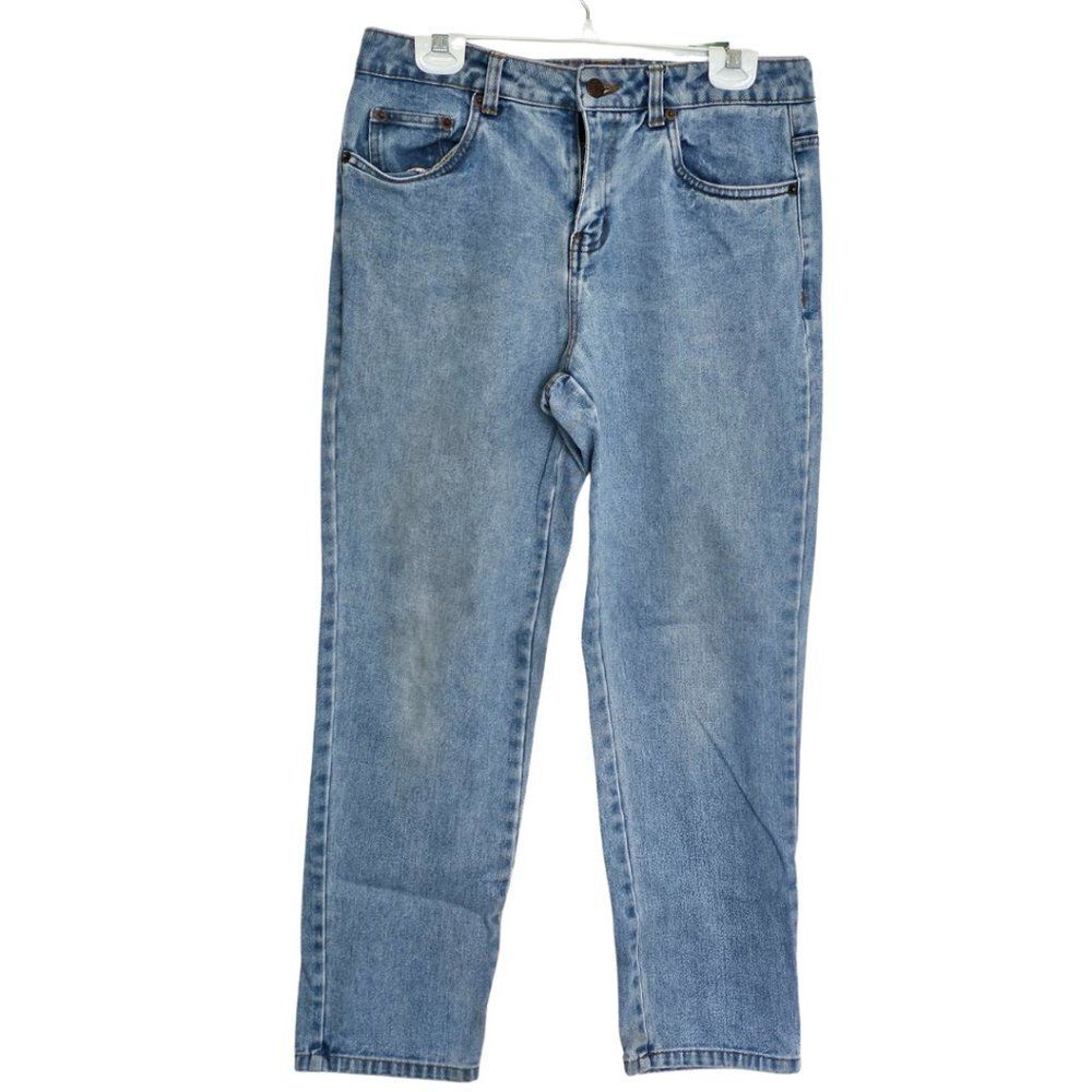 Vintage Mom Jeans Bill Blass Size 8P 100% Cotton Light Wash High Rise Blue Jeans